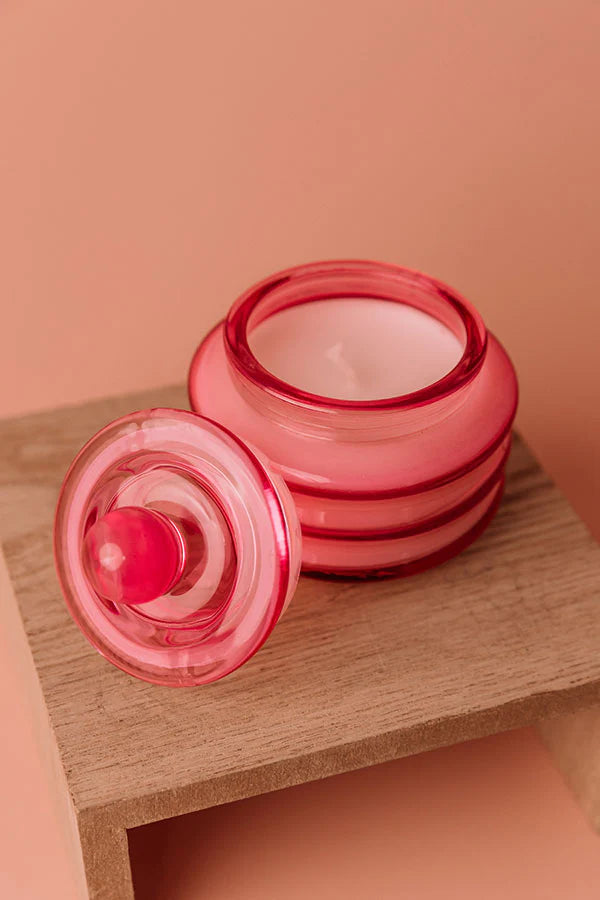 Desert Peach Beam Candle | 3oz Pink Glass
