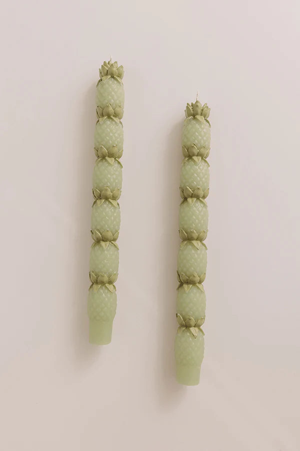 dandelion home gift Pineapple Grove Taper Candle Set – tropical unscented taper candles