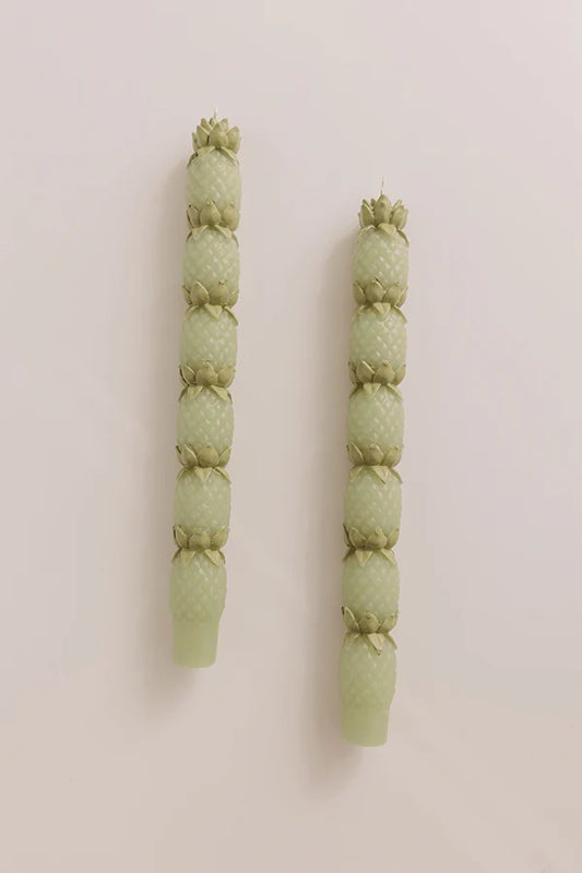 dandelion home gift Pineapple Grove Taper Candle Set – tropical unscented taper candles