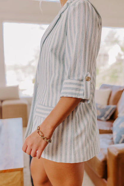 Sail Away Linen-Blend Stripe Blazer