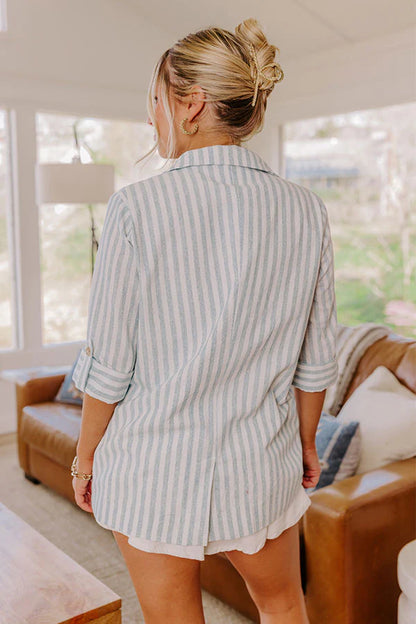 Sail Away Linen-Blend Stripe Blazer