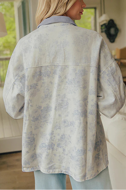 Sweet Garden Floral Denim Jacket